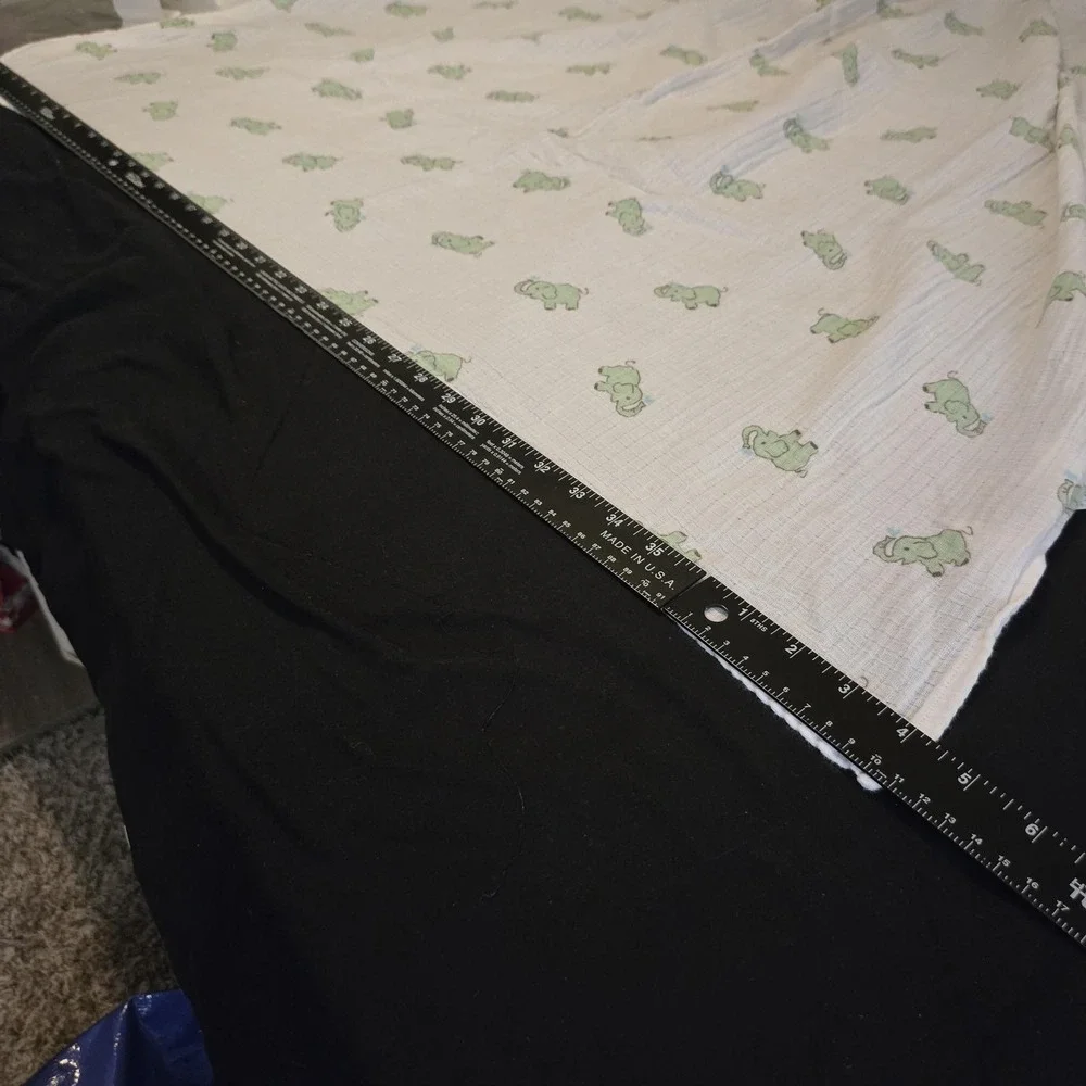 Aden + Anais‎ Muslin Swaddle Baby Blanket White Green Elephant Print 100% Cotton